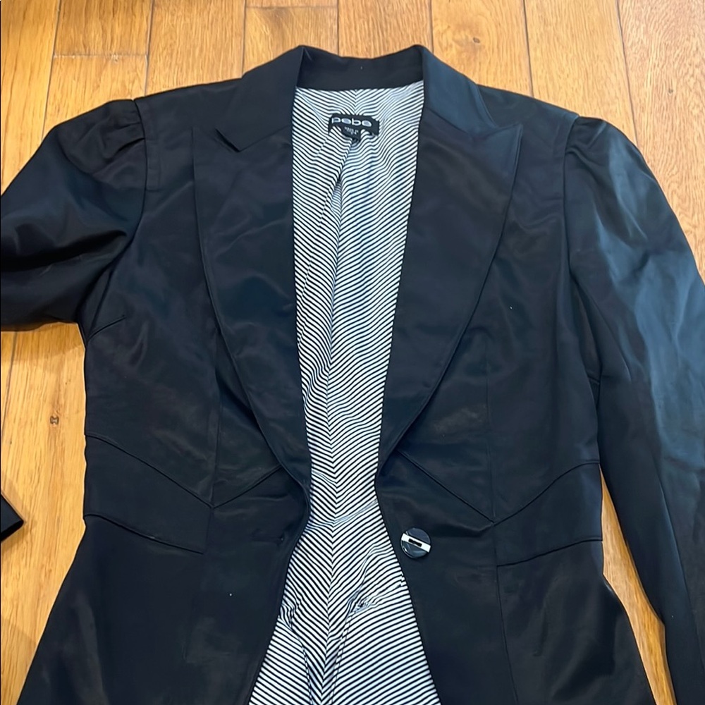 Bebe Black Blazer Tailored Suit Jacket Professional